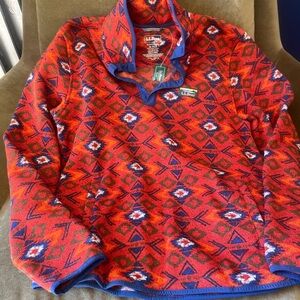 L.L. Bean Red and Blue Knit Sweater